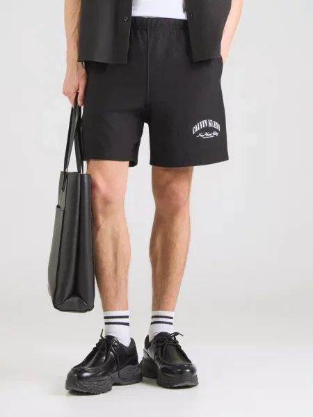Calvin Klein Jeans Nohavice / biela čierna