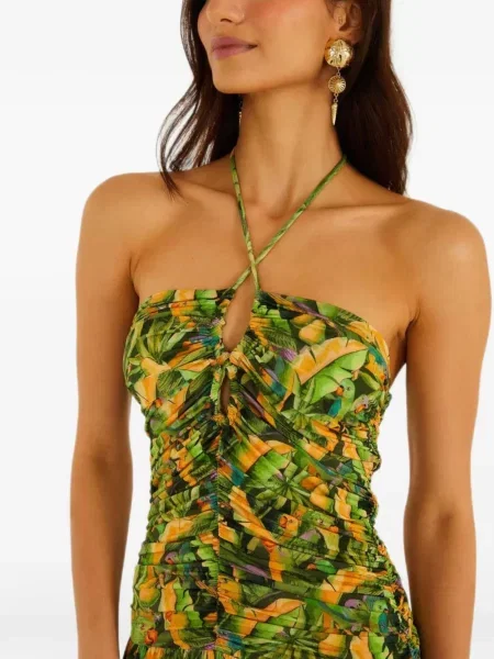 Rochie maxi Farm Rio cu volane verde