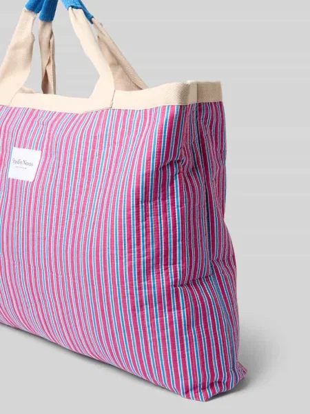 Torba plażowa z naszywką z logo model „Poplin” Studio Noos