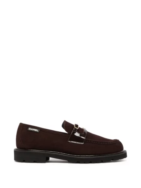 Pantofi loafer Carel Paris din piele de căprioară cu cataramă maro
