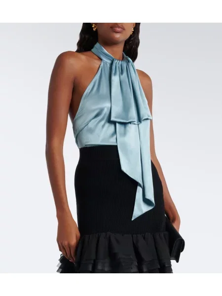 Top Nina Ricci din satin albastru