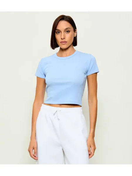 HUGO Póló Delanor | Cropped Fit kék
