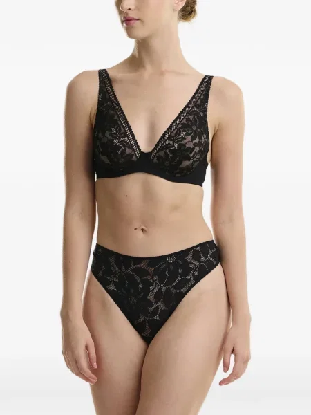 Прашки Wolford на цветя с дантела черно