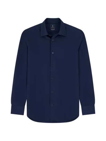 Tricou polo Boggi Milano din jerseu albastru