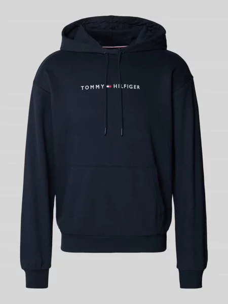 Bluza z kapturem o kroju regular fit z mieszanki bawełny Tommy Hilfiger granatowa