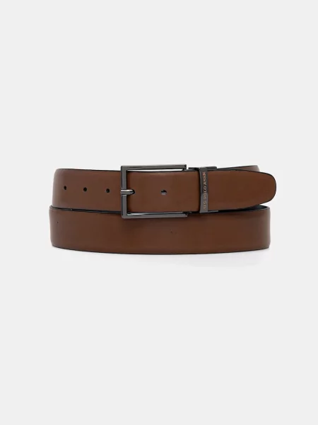 Кожаный ремень U.s. Polo Assn. с ремешками коричневый