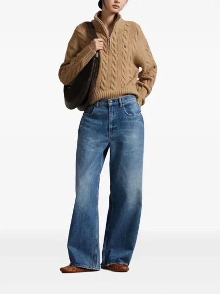Căciulă Polo Ralph Lauren cu broderie cu dungi cowboy roșu