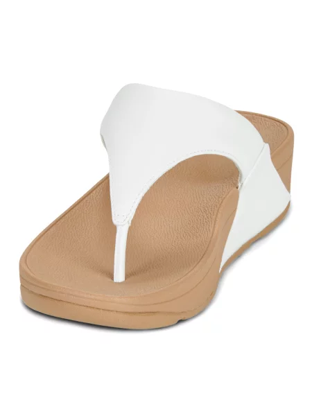 Kožené šľapky Fitflop biela