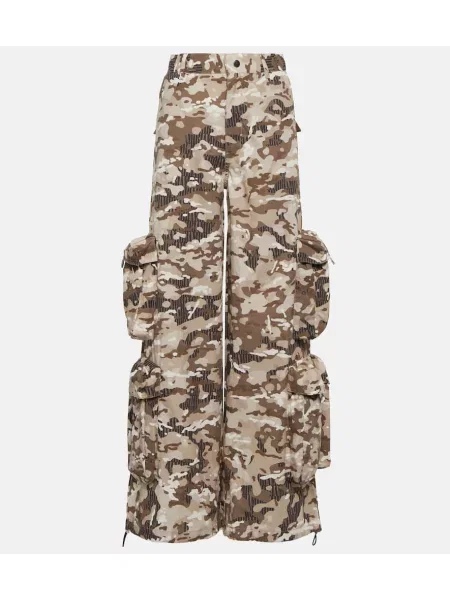 Spodnie cargo Amiri z wysoką talią w kamuflażu zielone