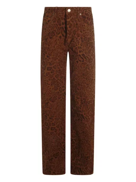 Pantaloni Twinset cu imagine cu model leopard maro