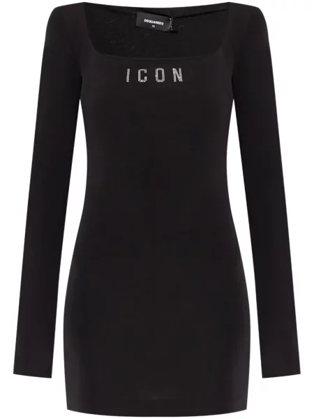 Rochie mini Dsquared2 cu imagine de costum negru