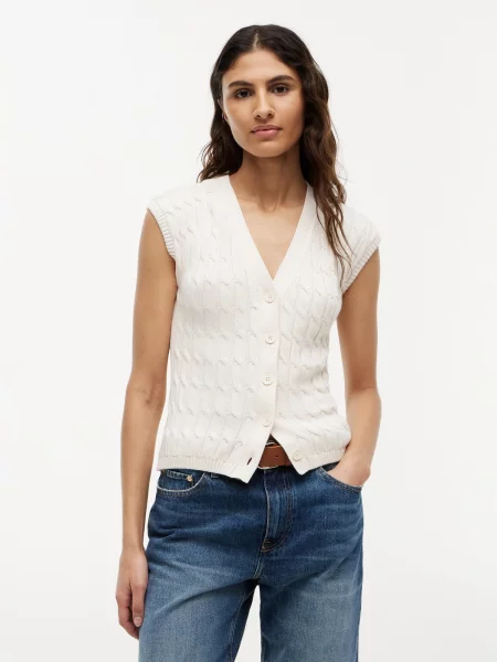 TOMMY HILFIGER Vestă tricotată deschis galben