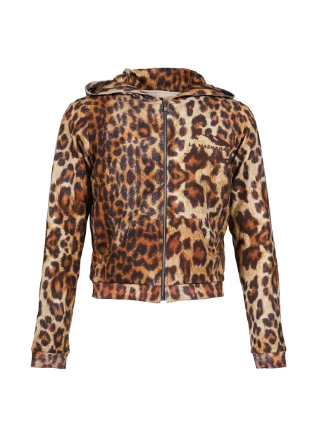 Hanorac cu glugă La Maskarade cu imagine cu model leopard maro