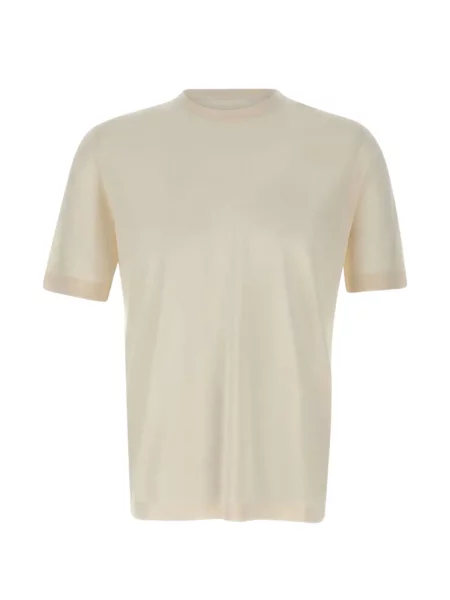 Tricou Filippo De Laurentiis tricotate cu decolteu rotund alb