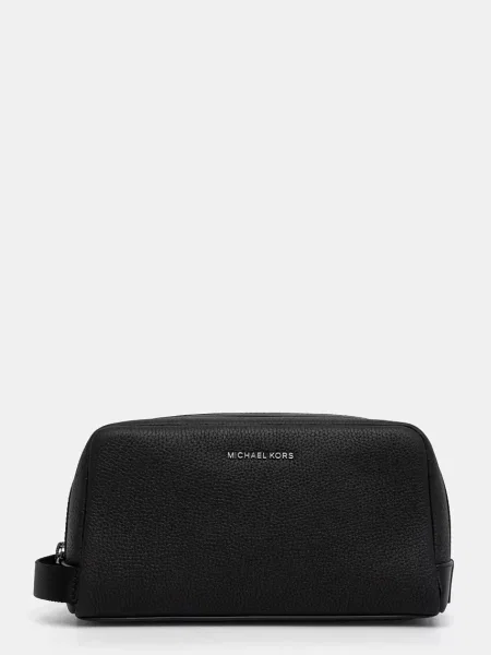 Кожена козметична чанта Michael Kors черно