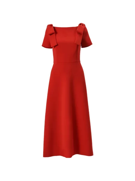 Rochie midi Carolina Herrera cu funde roșu