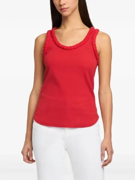 Top Cinq A Sept țesut roșu