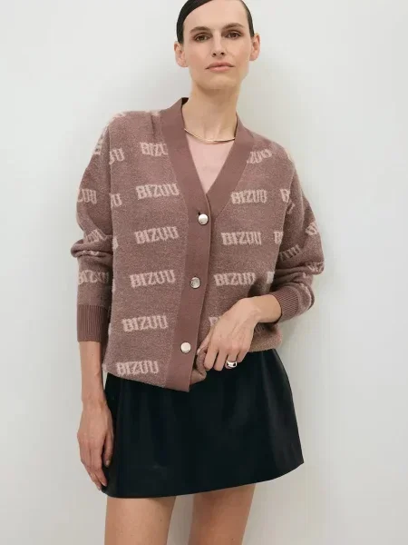 BIZUU cardigan pentru femei cu vâscoză MYLES bej
