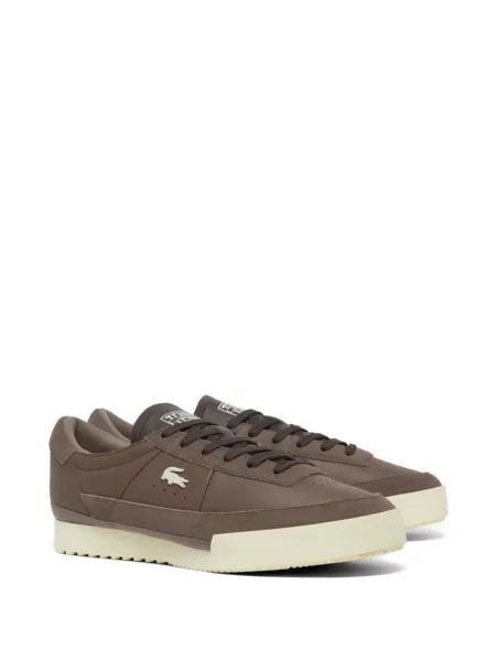 Sneakerși Lacoste cu autograf maro