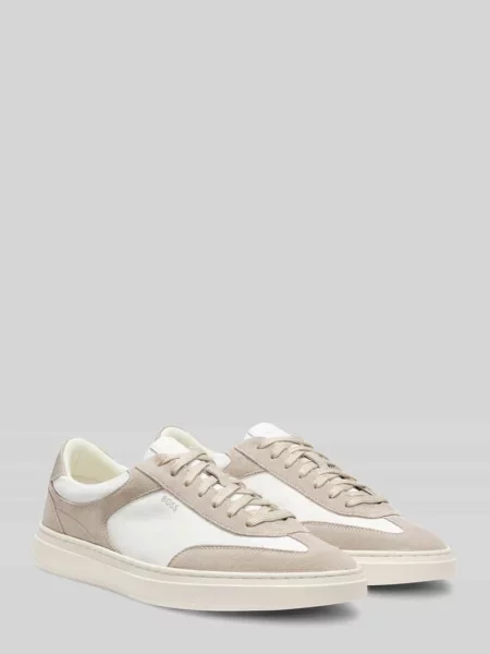 Sneakersy Hugo z logo beżowe