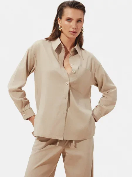 Сорочка Seventeen льон/віскоза бежевий