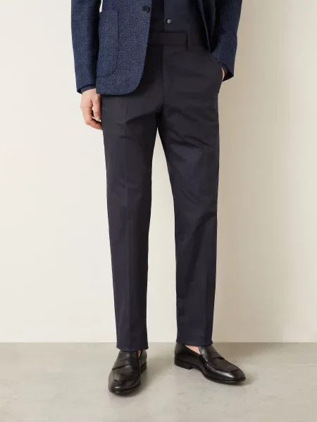 Zegna Chinosy Regular Fit blau granatowe