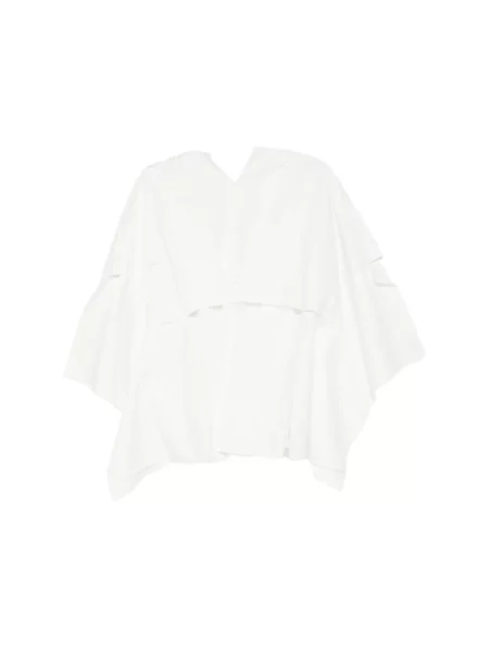 Bluzka Niccolò Pasqualetti z dekoltem w serek z krótkim rękawem biała