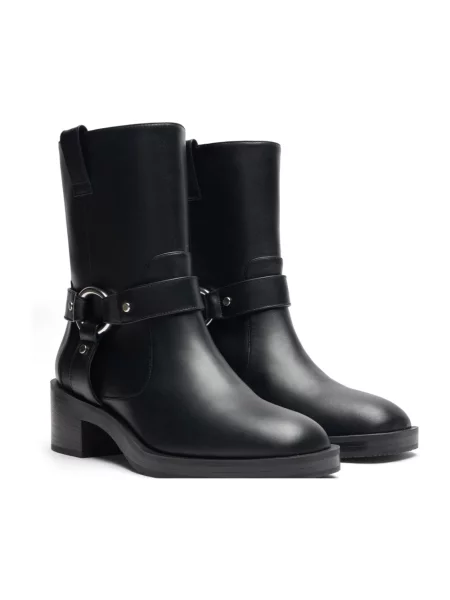 Botki Stuart Weitzman skórzane czarne