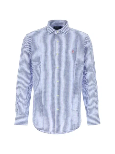 Cămașă cu dungi Polo Ralph Lauren cu broderie albastru