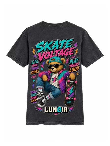 LUNØIR Studio Majica Skate Voltage' crna