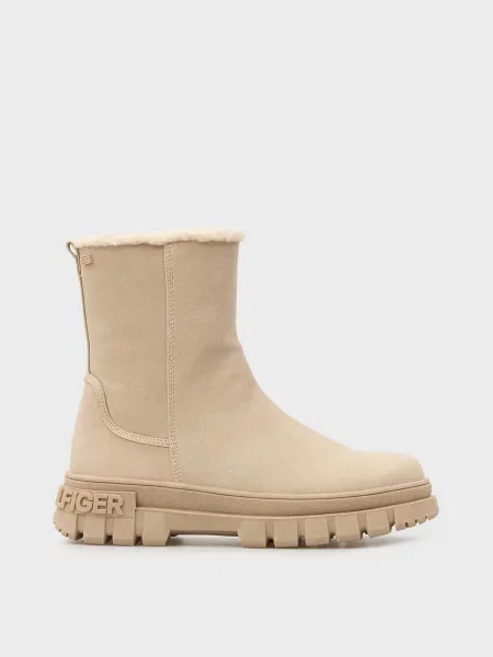 Шкіряні Дитячі Черевики Tommy Hilfiger Kids бежевий