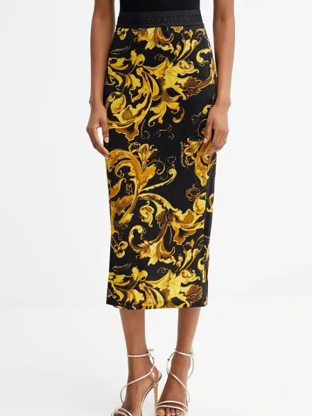 Versace Jeans Couture fustă midi creion negru