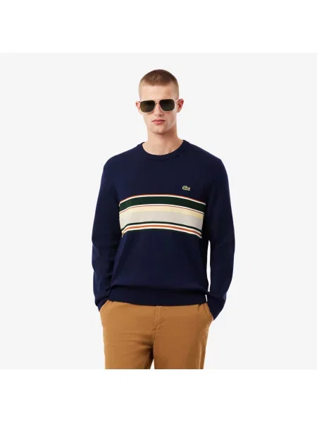 Lacoste Francuski Sweter W Paski niebieski
