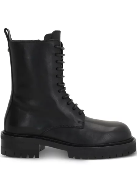 Botine Ann Demeulemeester cu șireturi din dantelă negru