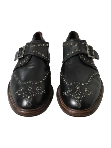 Półbuty Dolce And Gabbana skórzane eleganckie czarne