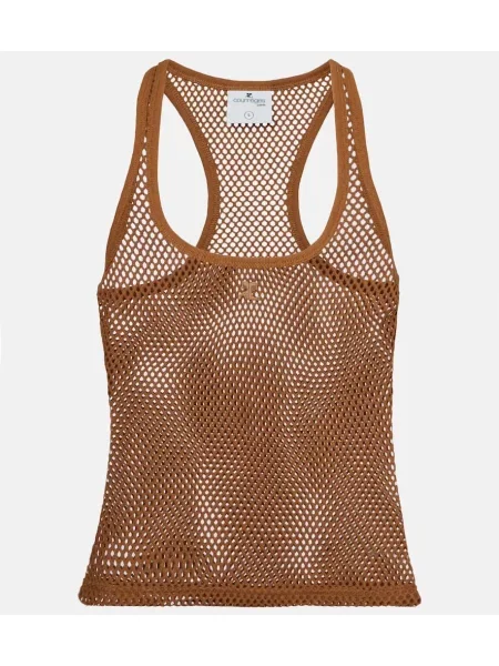 Top Courreges z siateczką brązowy