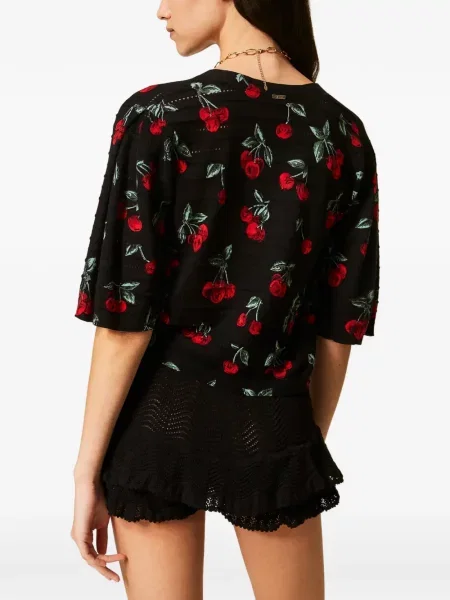 Pantaloni scurți Twinset tricotate negru
