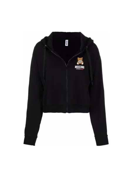 Bluza z kapturem Moschino z kapturem z logo czarna