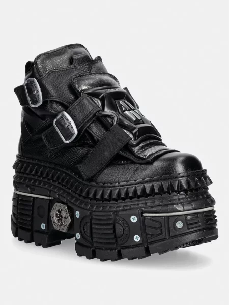 New Rock LUXOR NEGRO BOX PLANE TANK CASCO sneakers pentru femei din piele negru