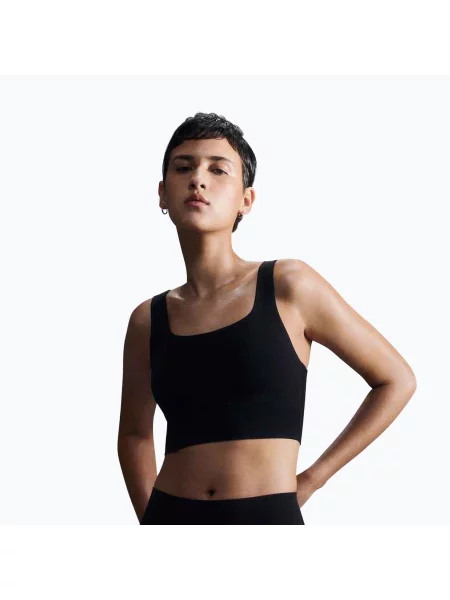 Спортен сутиен Nike Zenvy Medium-Support black/sail черно