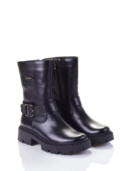 Кожаные ботинки Marco Piero черные