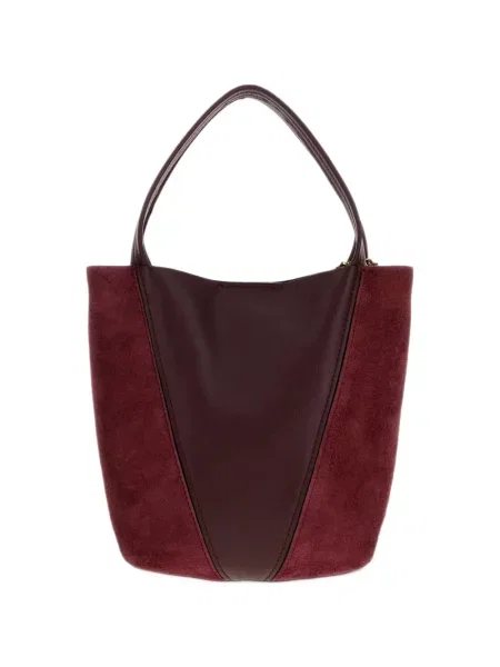 Geantă shopper Chloé din piele de căprioară roșu