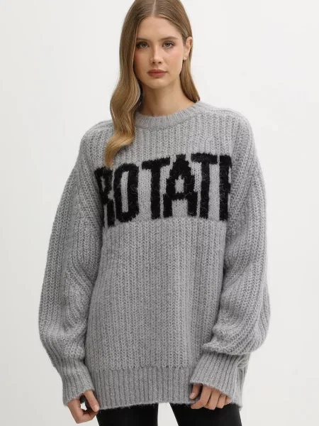 Rotate pulover din amestec de lână gri