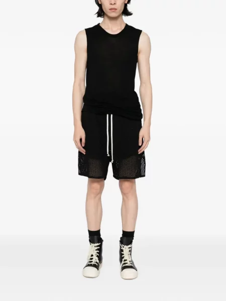Πλεκτά σορτς Rick Owens με κορδόνι μαύρο