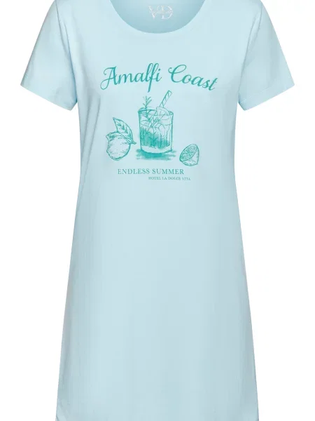 VIVANCE Spalna srajca Dreams svetlo / petrol modra