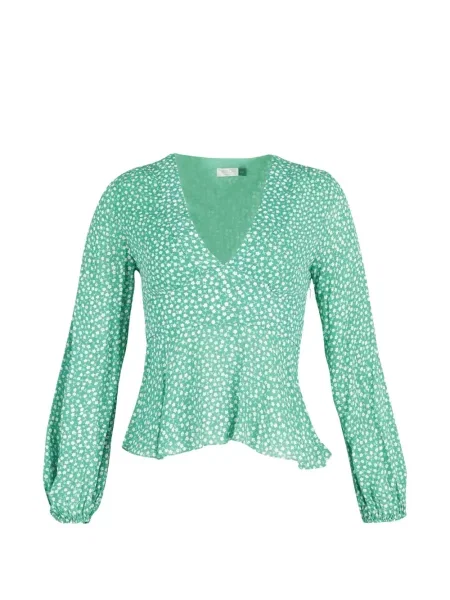 Top Rixo cu model floral cu imagine lung verde
