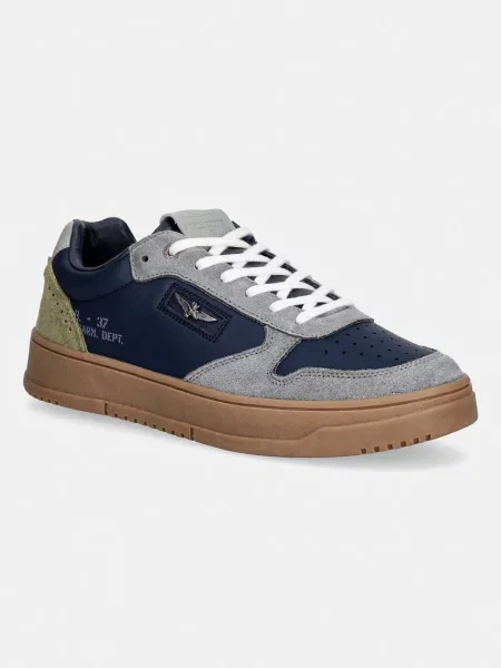 Usnjene superge Aeronautica Militare SNEAKERS modra