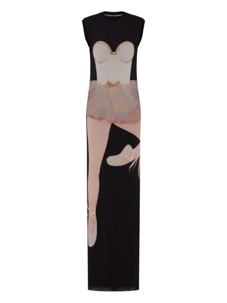 Rochie maxi Moschino cu imagine negru