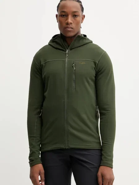 Dukserica outdoor Haglöfs Rosson s kapuljačom bez uzorka zelena