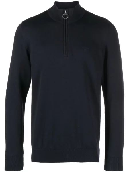 Pulover Barbour cu broderie albastru